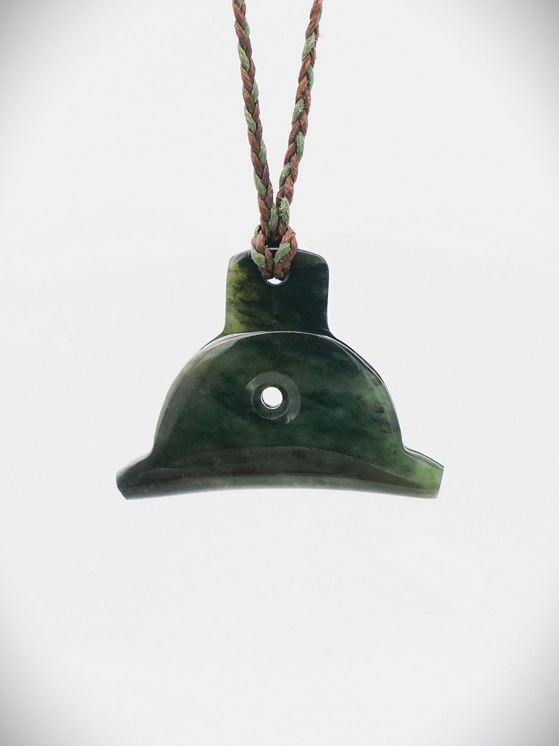 Moko Pounamu Sheppard's Whistle NZ Genuine Kawakawa Greenstone - Kahuranaki