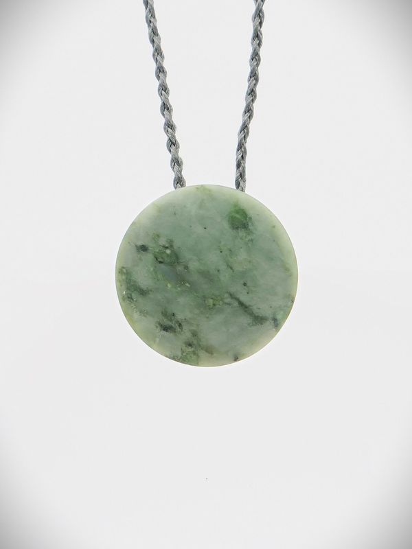 Moko Pounamu Porohita (Disc) NZ Genuine Nelson Te Tau Ihu Kokopu Greenstone - Tuki Tuki