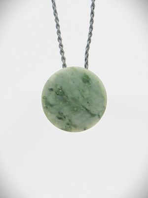 Moko Pounamu Porohita (Disc) NZ Genuine Nelson Te Tau Ihu Kokopu Greenstone - Tuki Tuki