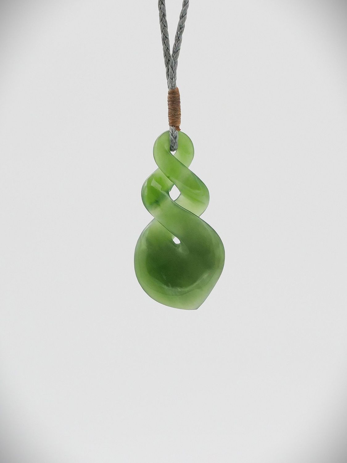 Moko Pounamu Double Pikorua (Twist) NZ Genuine Kahurangi Greenstone - Raureka