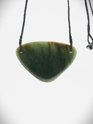 Moko Pounamu Kouma (Breastplate) NZ Genuine Inanga Greenstone - Omiru
