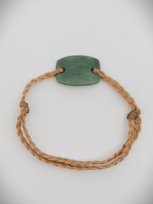 Moko Pounamu Adjustable Bracelet NZ Genuine Kawakawa Greenstone 12693
