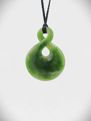 Moko Pounamu Pikorua (Twist) NZ Genuine Kahurangi Greenstone - Tahekeroa