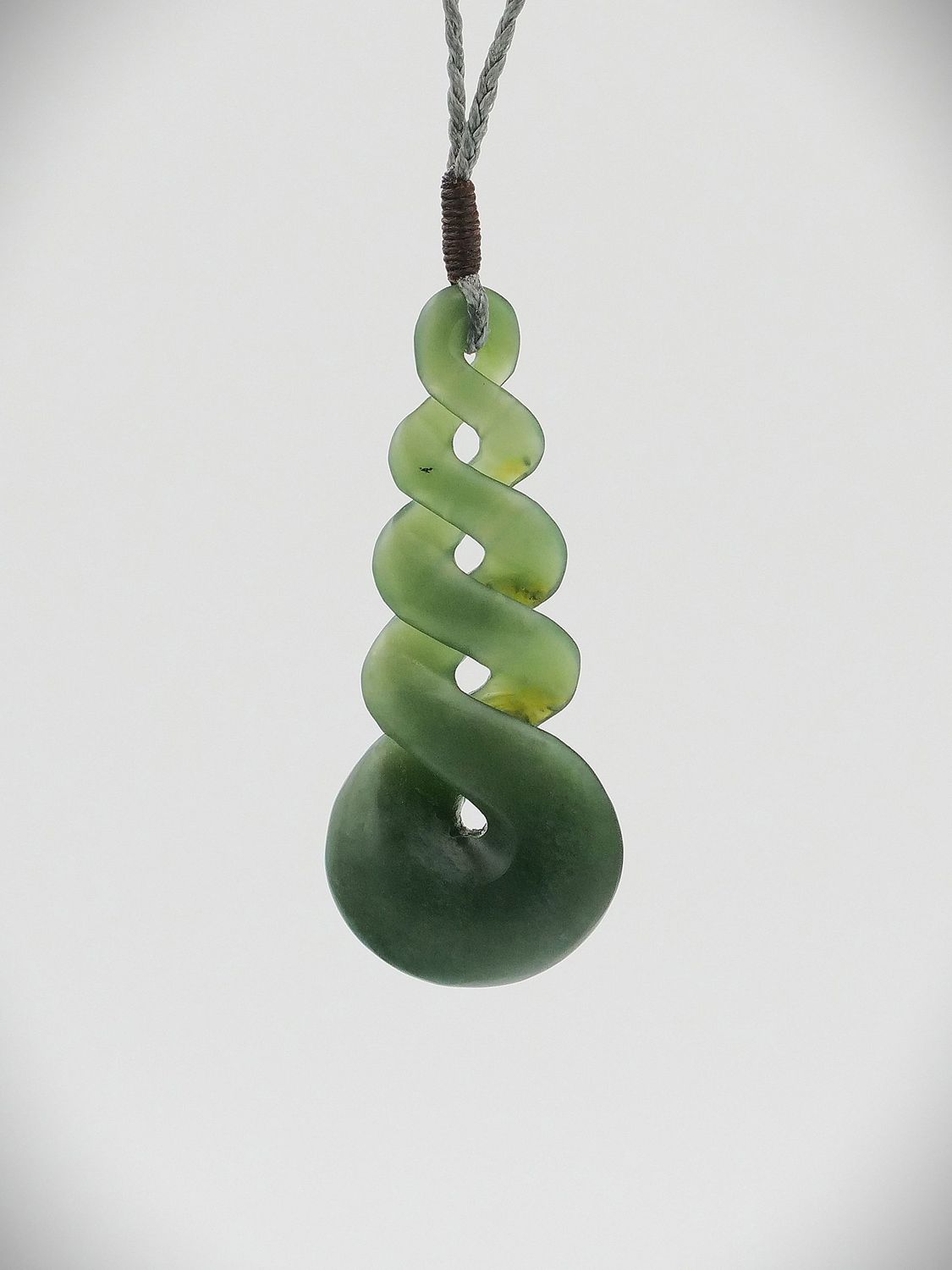 Moko Pounamu Quadruple Pikorua NZ Genuine Kawakawa Greenstone - Kaipakirikiri