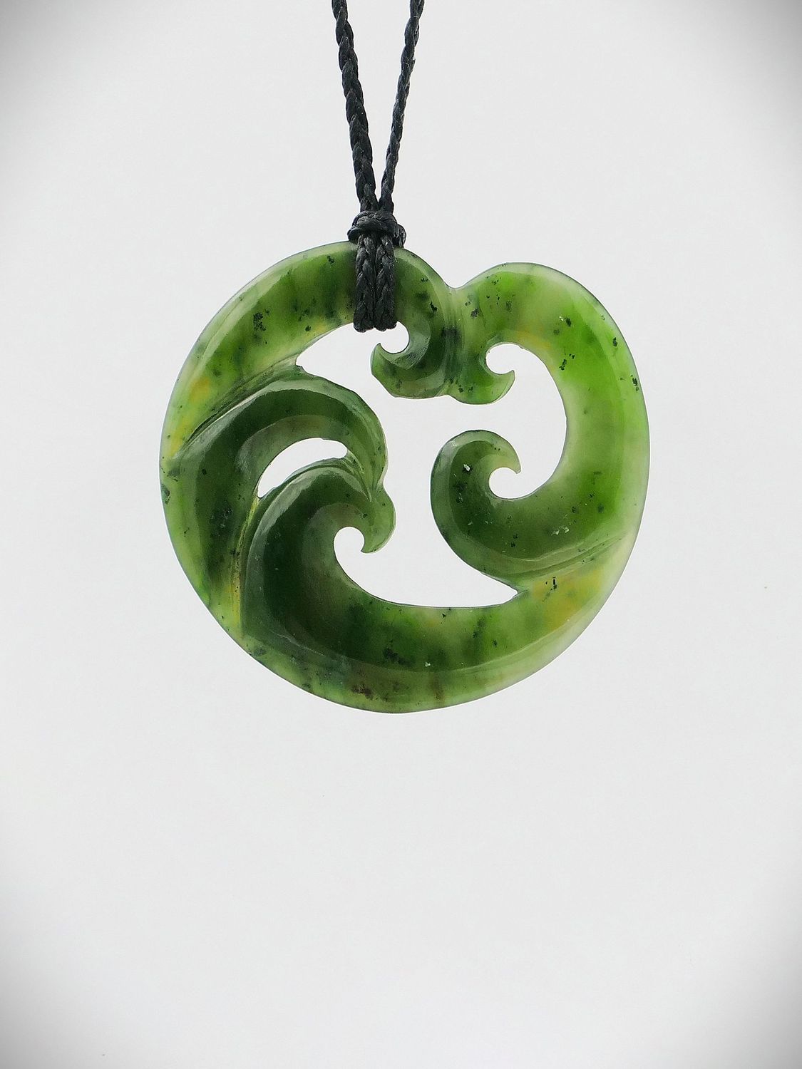Moko Pounamu Koru NZ Genuine Kahurangi Greenstone - Ruawahakura