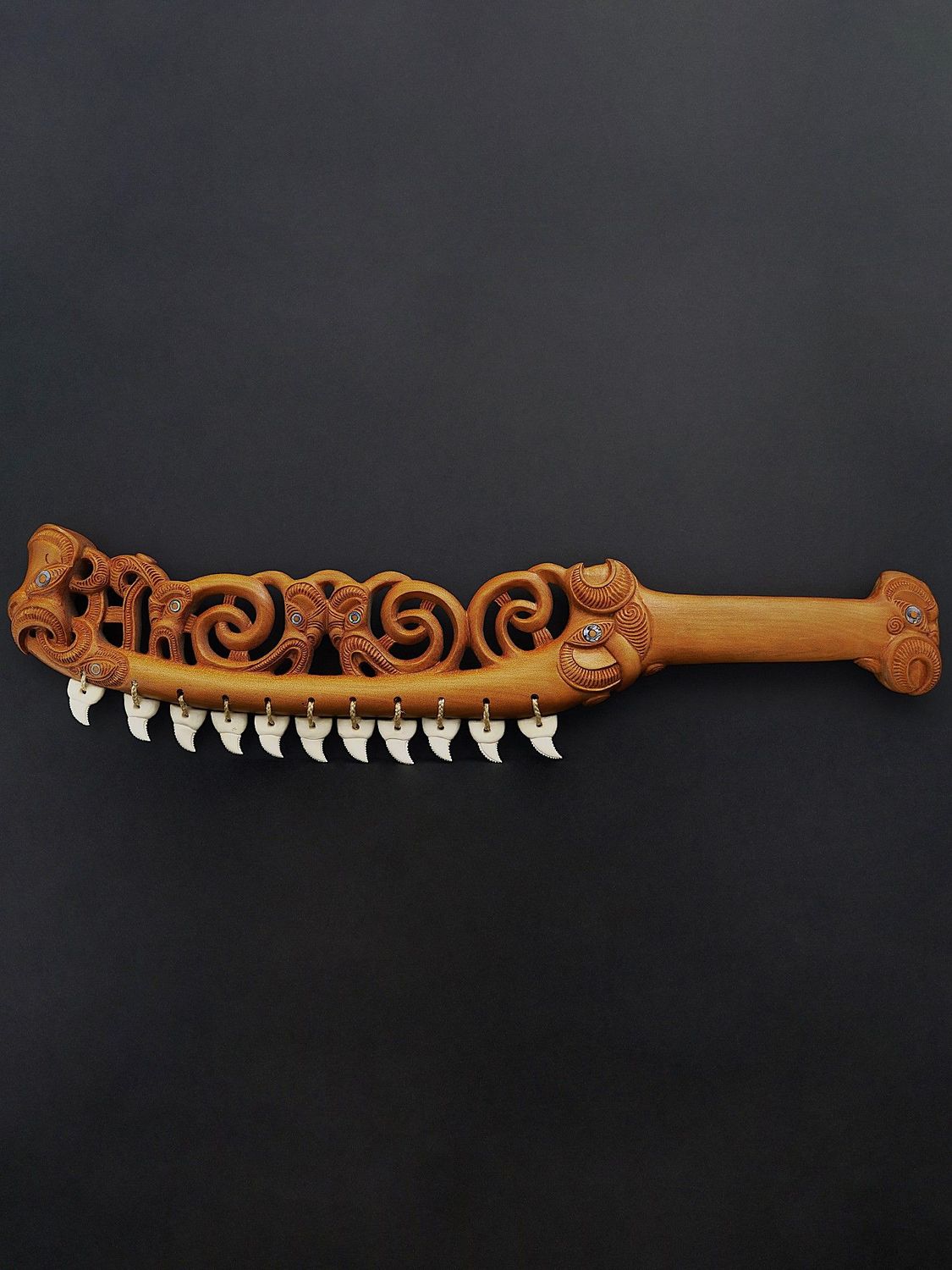 Moko Pounamu Mata Kautete NZ Genuine Rimu & Bone - Ataahua