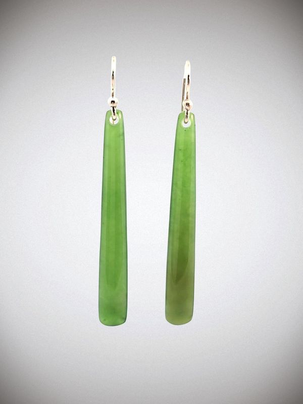 Moko Pounamu NZ Kahurangi Pounamu Greenstone & Sterling Silver Earrings - Pukenui