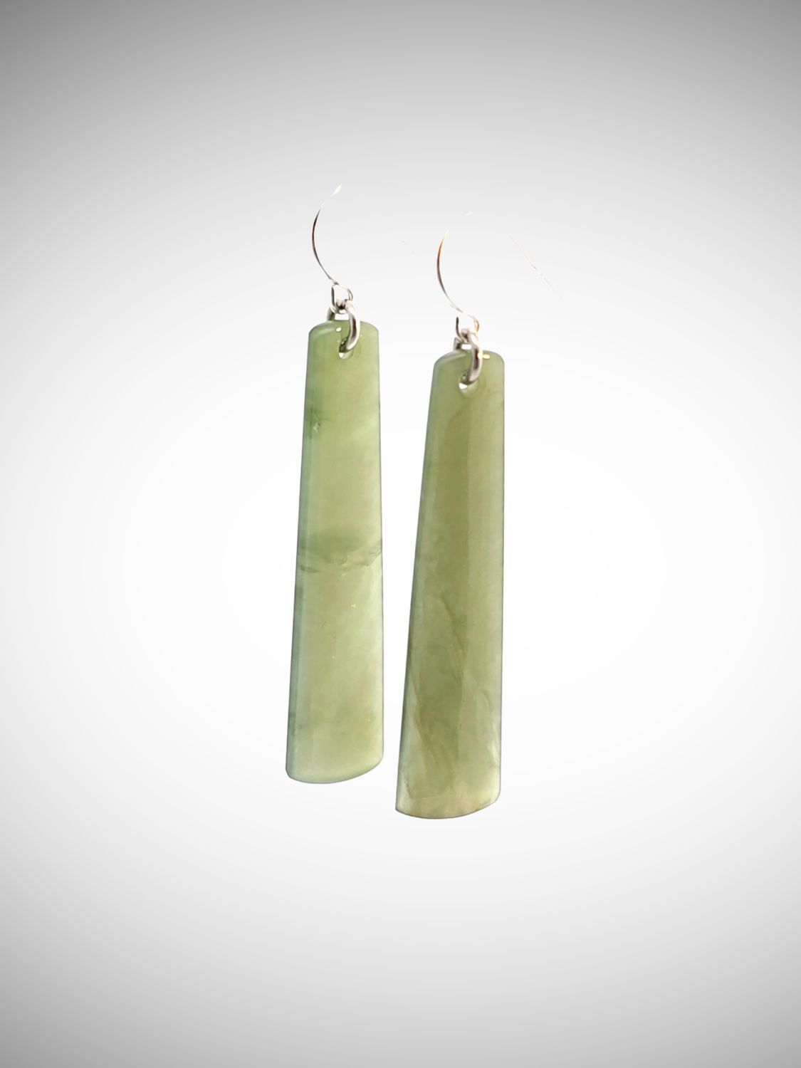 Moko Pounamu NZ Genuine Kahotea Greenstone  and Sterling Silver  Earrings - Omanui
