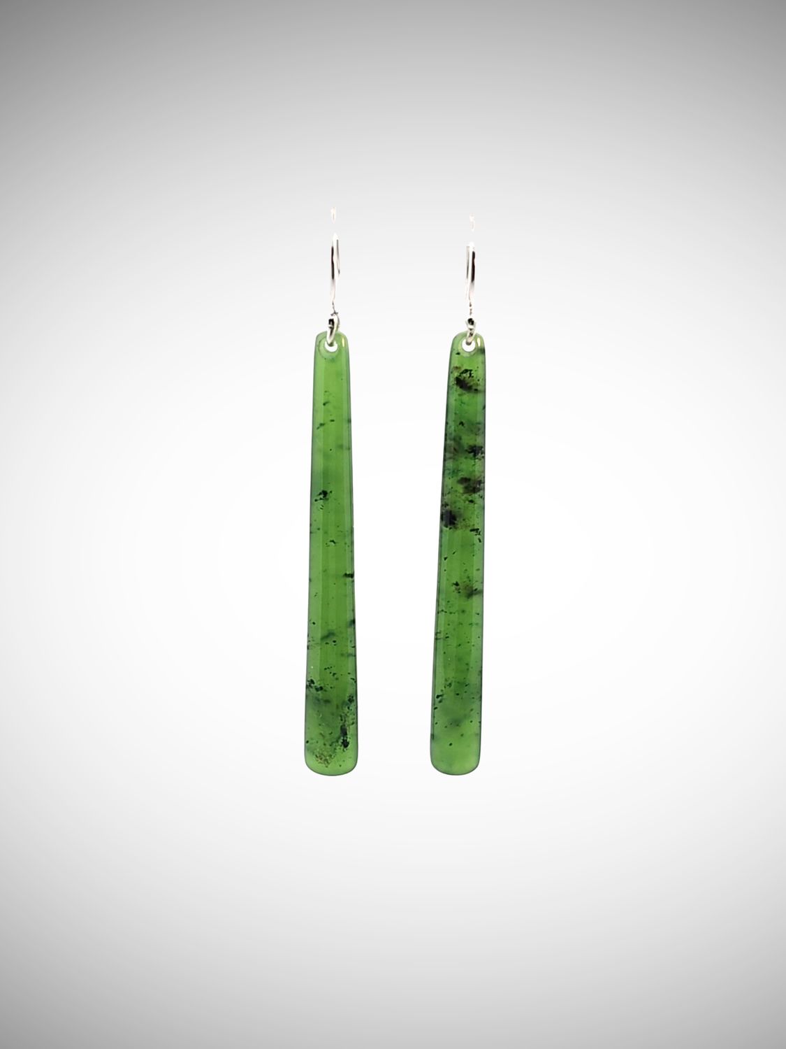 Moko Pounamu NZ Kahurangi Greenstone & Sterling Silver Earrings - Hikuraki