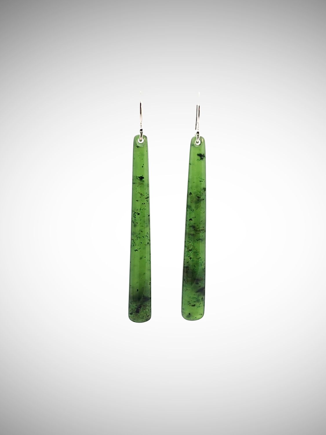 Moko Pounamu NZ Kahurangi Greenstone & Sterling Silver Earrings - Piopiotahi