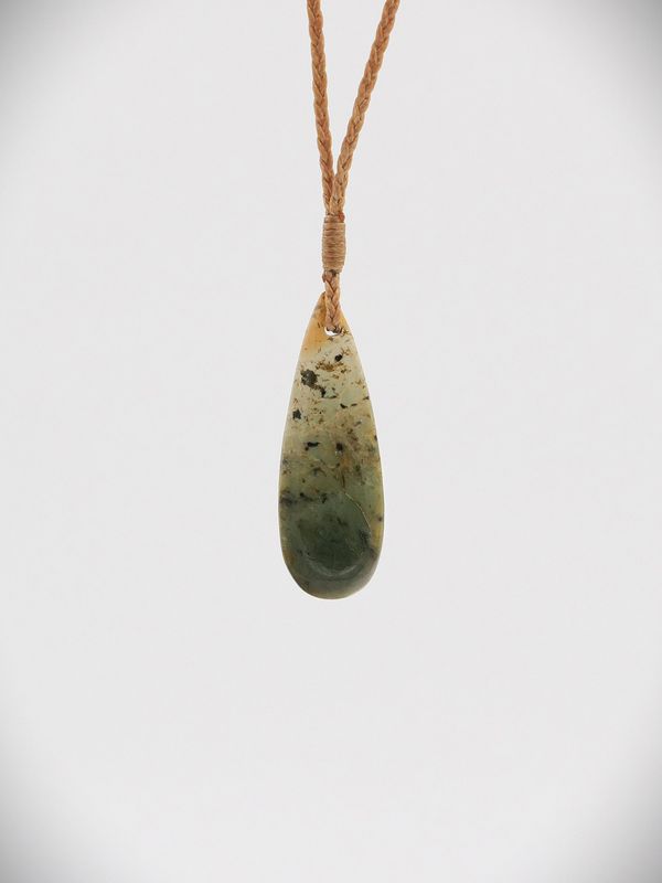 Moko Pounamu Roimata Teardrop NZ Genuine Kokopu Greenstone - Whitikahu