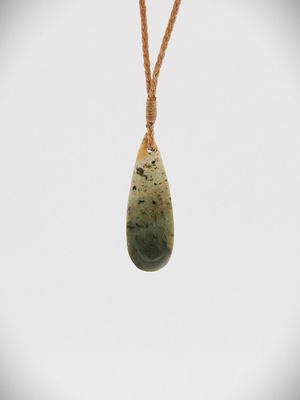 Moko Pounamu Roimata Teardrop NZ Genuine Kokopu Greenstone - Whitikahu