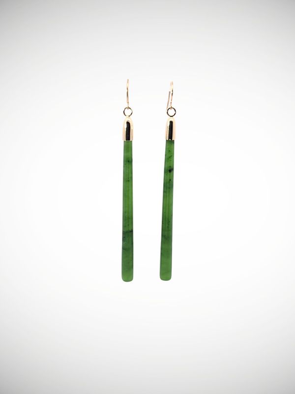 Moko Pounamu NZ Kahurangi Greenstone & 9ct Gold Earrings -  Takiweka