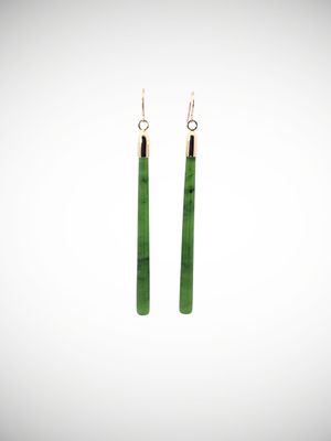Moko Pounamu NZ Kahurangi Greenstone & 9ct Gold Earrings -  Takiweka
