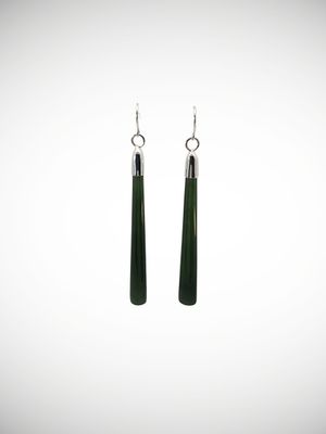 Moko Pounamu NZ Kawakawa & Sterling Silver Earrings - Whakaari