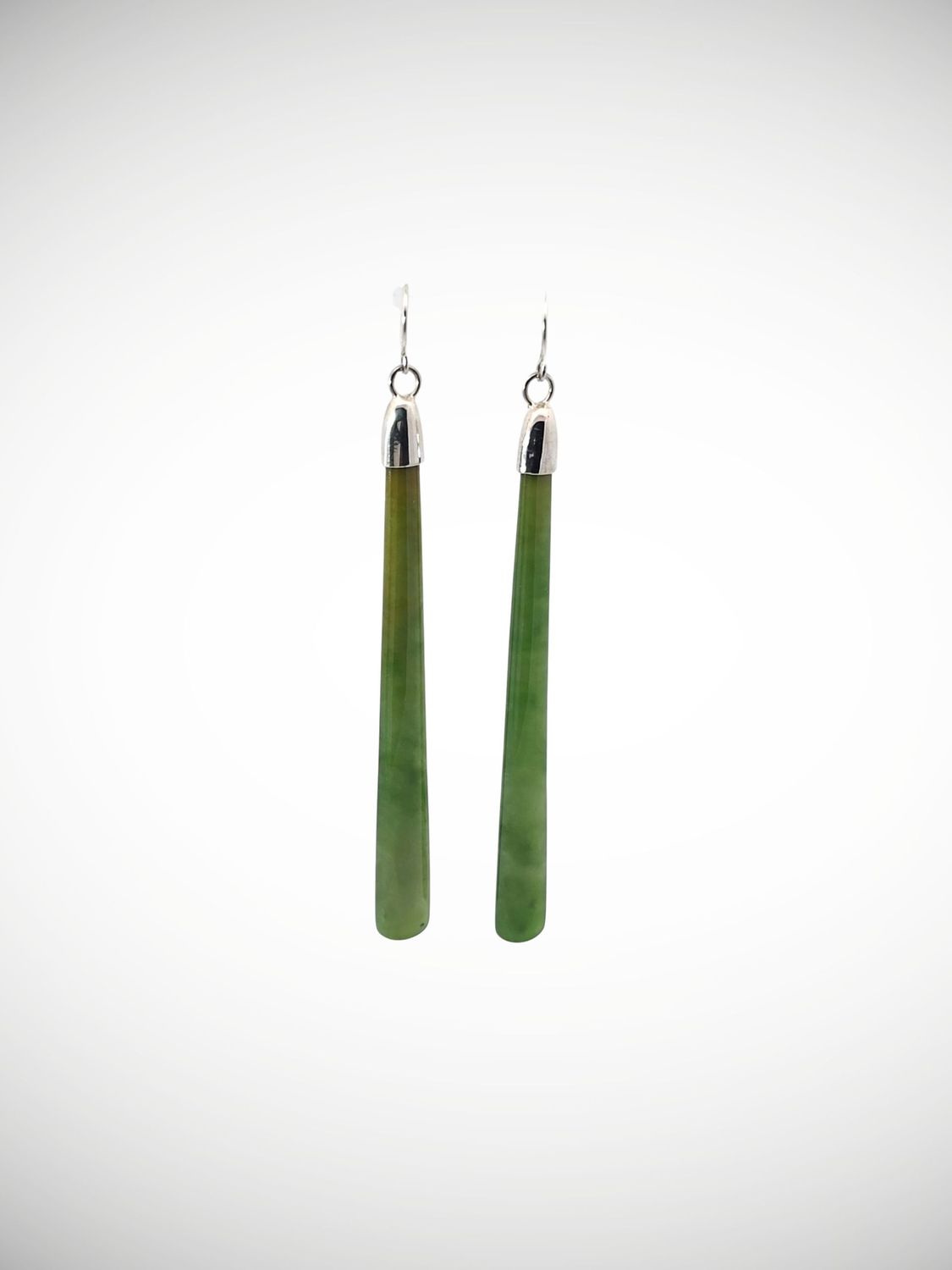 Moko Pounamu NZ Kahurangi Flower Greenstone & Sterling Silver Earrings - Hukatere