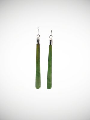 Moko Pounamu NZ Kahurangi Flower Greenstone & Sterling Silver Earrings - Hukatere