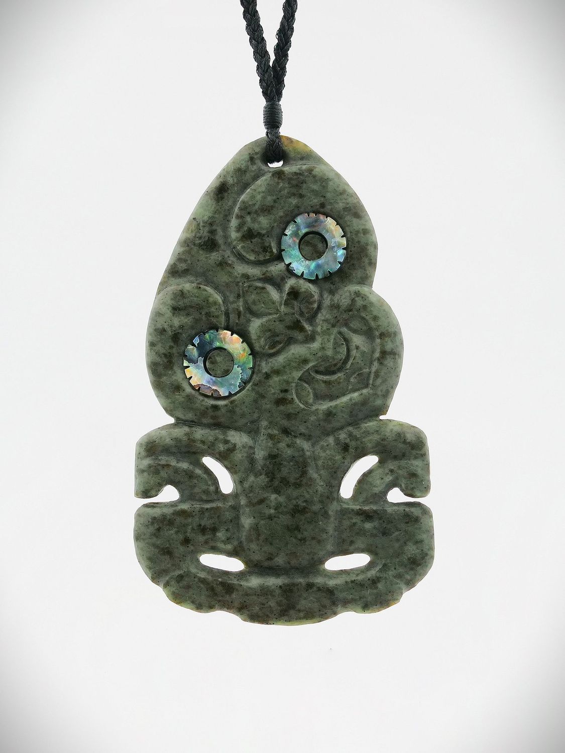 Moko Pounamu Hei Tiki NZ Genuine Kokopu Greenstone - Kakanui