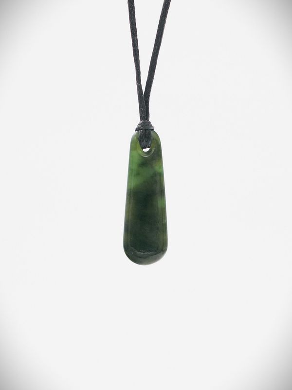 Moko Pounamu Roimata Teardrop NZ Genuine Kawakawa Greenstone - Tapora