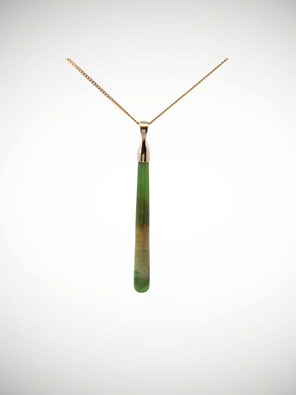 Moko Pounamu Roimata (Teardrop) NZ Genuine Kahurangi Flower Greenstone & 9ct Gold - Tauraka