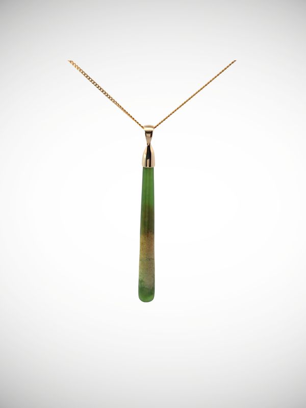 Moko Pounamu Roimata (Teardrop) NZ Genuine Kahurangi Flower Greenstone & 9ct Gold - Tauraka