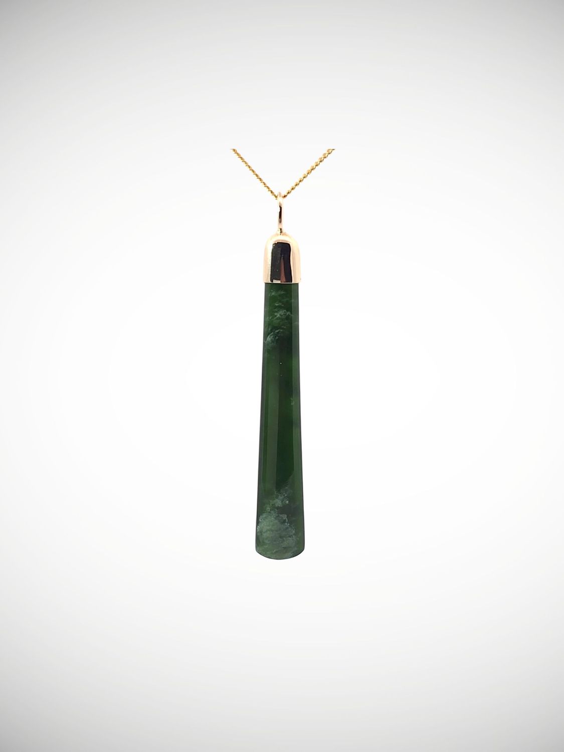 Moko Pounamu Roimata (Teardrop) NZ Genuine Kawakawa Flower Greenstone & 9ct Gold - Oenui