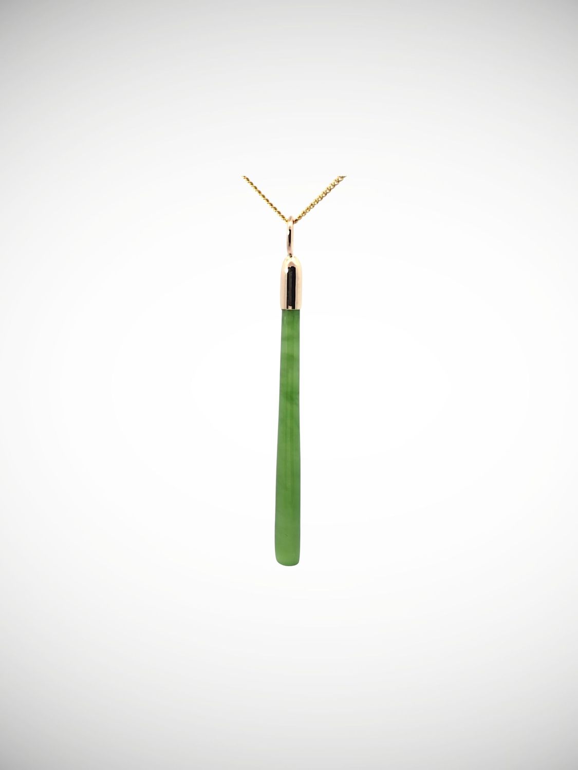 Moko Pounamu Kuru (Drop) NZ Genuine Kahurangi Greenstone and 9ct Gold Pendant - Wharepa