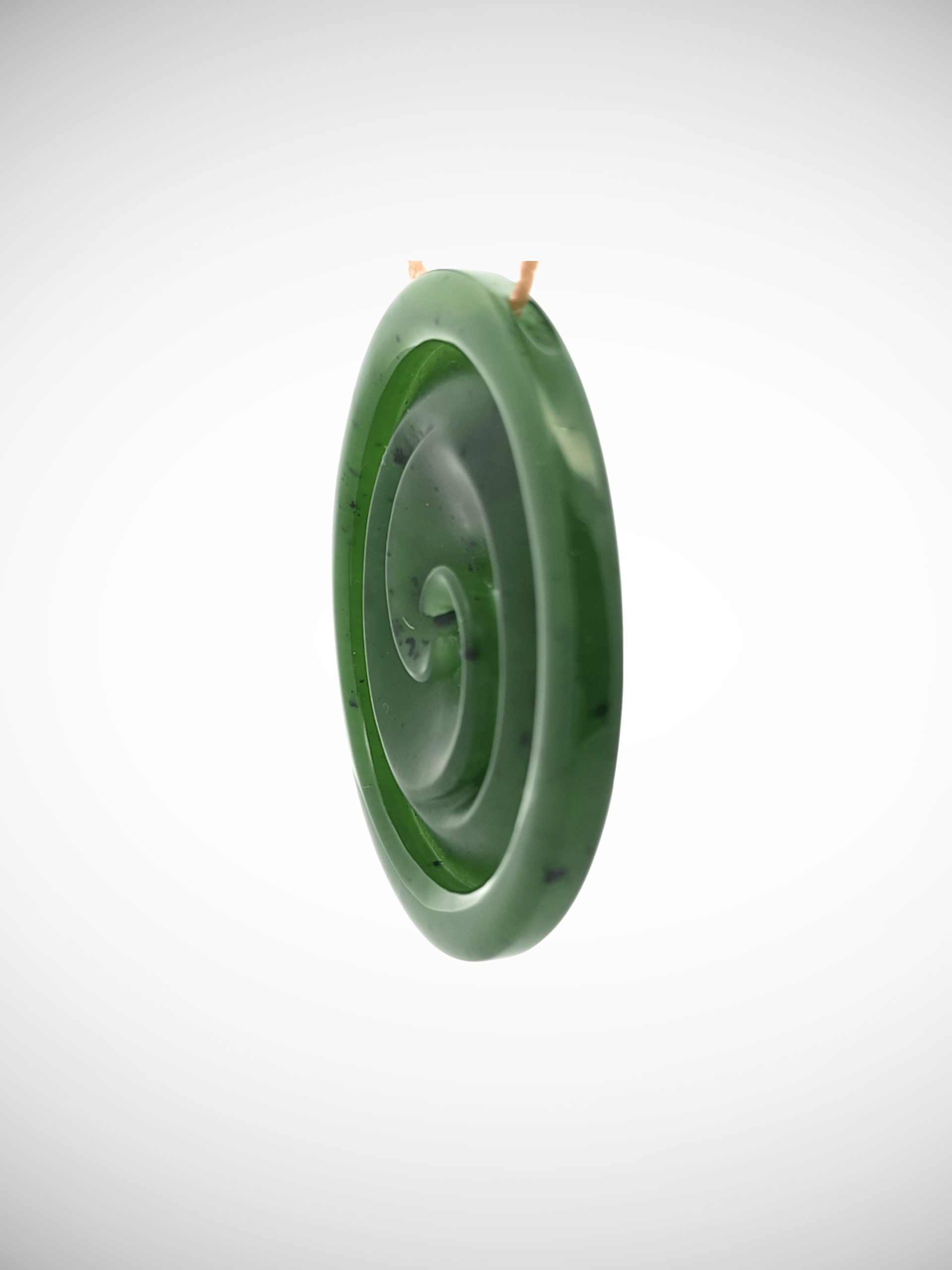 Moko Pounamu Contemporary Double Koru NZ Genuine Kahurangi Greenstone - Whangakai