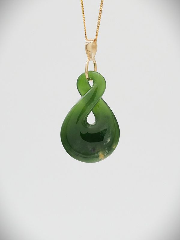 Moko Pounamu Pikorua (Twist) NZ Genuine Kahurangi Flower Greenstone - Matamata