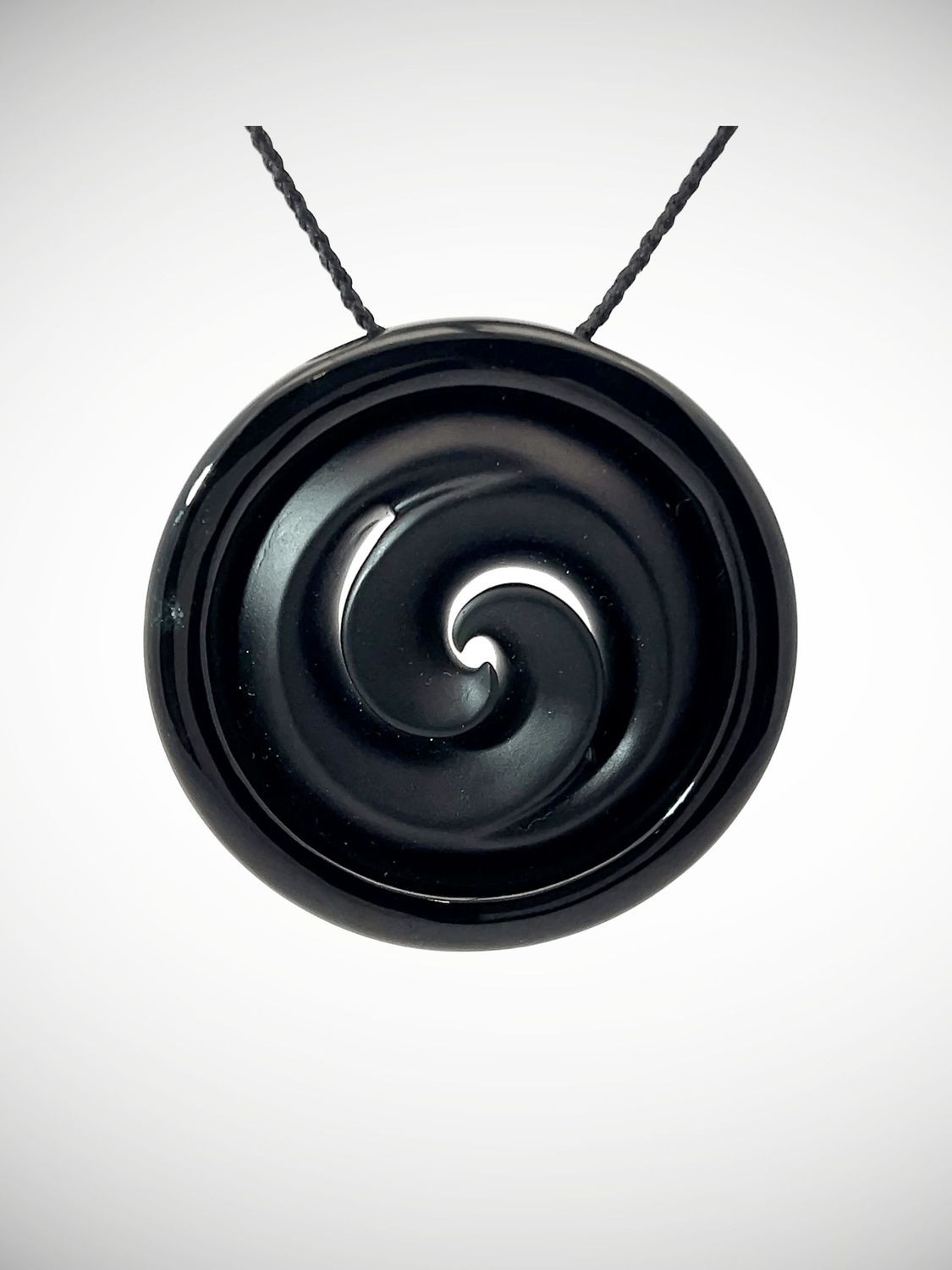 Moko Pounamu Contemporary Double Koru NZ Genuine Kawakawa Greenstone - Hinerotu