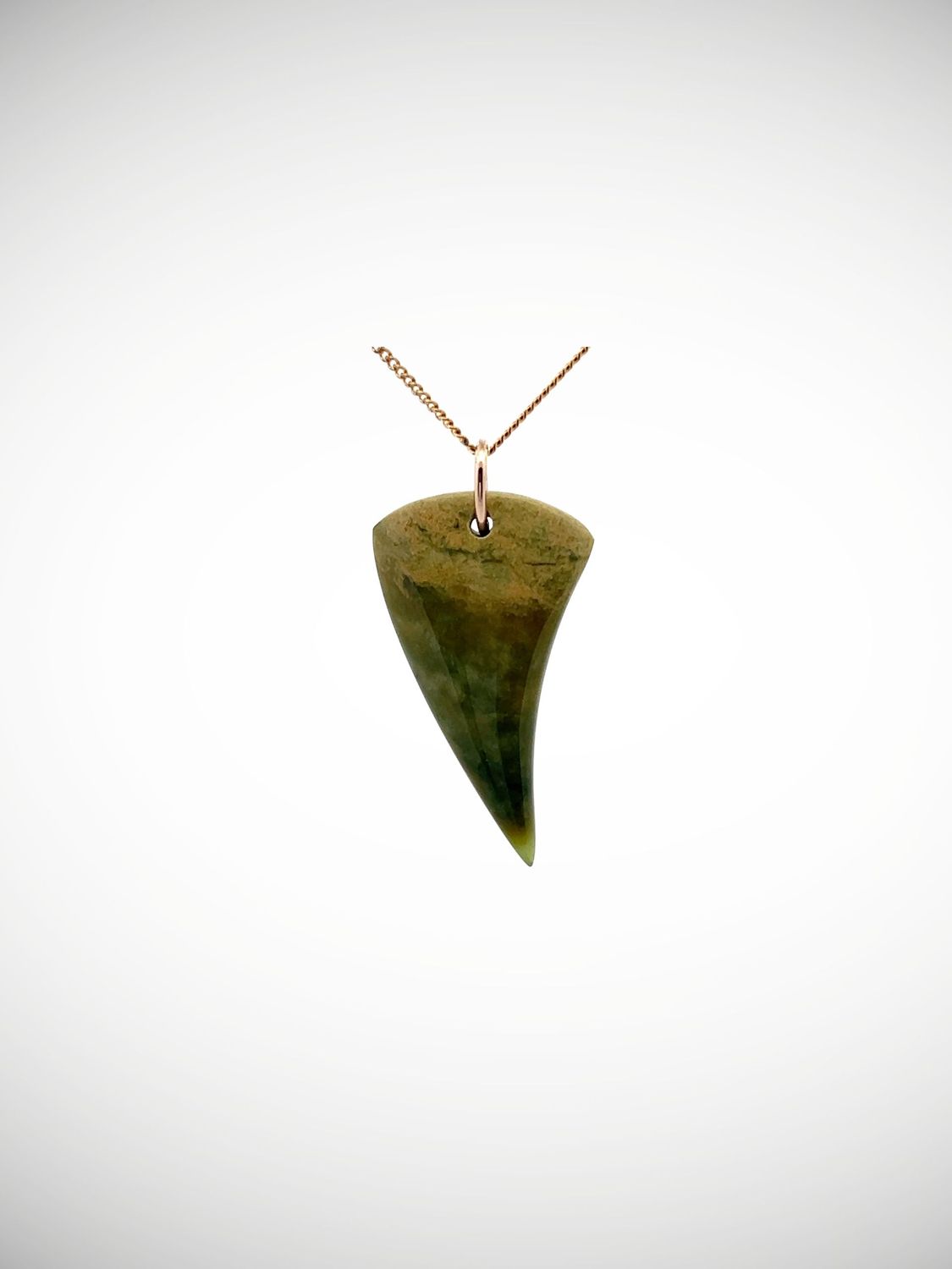 Moko Pounamu Rei Niho NZ Genuine Kokopu Greenstone & 9ct Gold - Akira