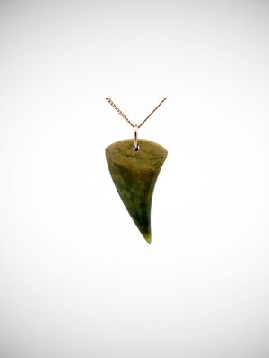 Moko Pounamu Rei Niho NZ Genuine Kokopu Greenstone & 9ct Gold - Akira