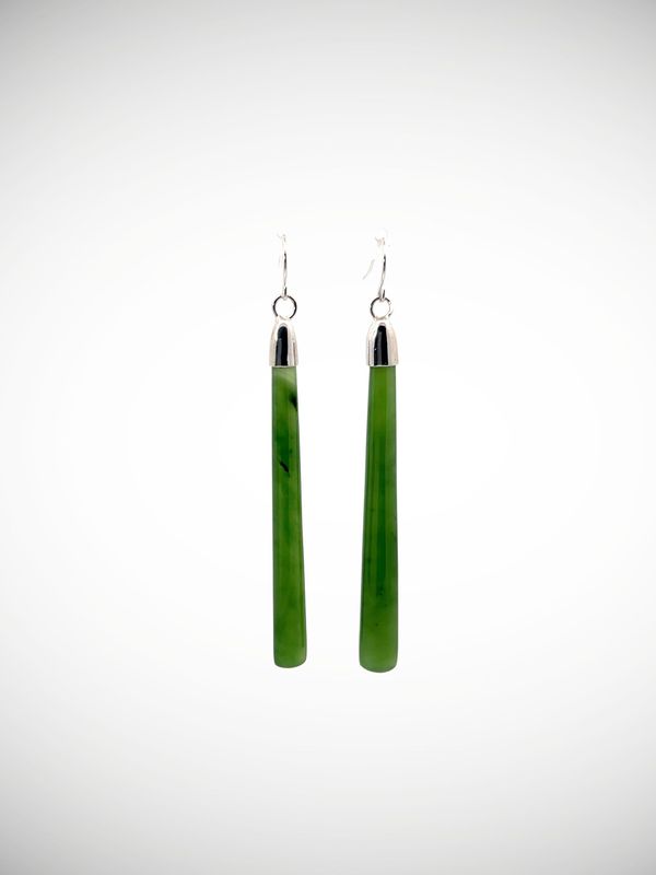 Moko Pounamu NZ Kahurangi Greenstone & Sterling Silver Earrings -  Te Houhou