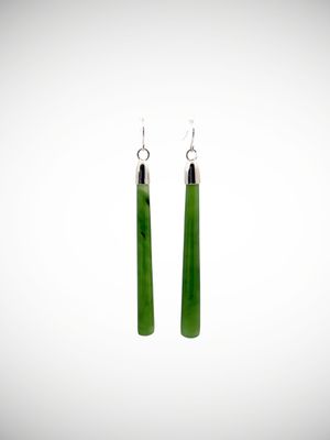 Moko Pounamu NZ Kahurangi Greenstone & Sterling Silver Earrings -  Te Houhou