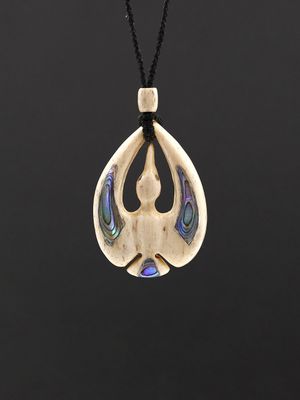 Moko Pounamu Toroa Genuine Whale Bone Carving - Taiaroa