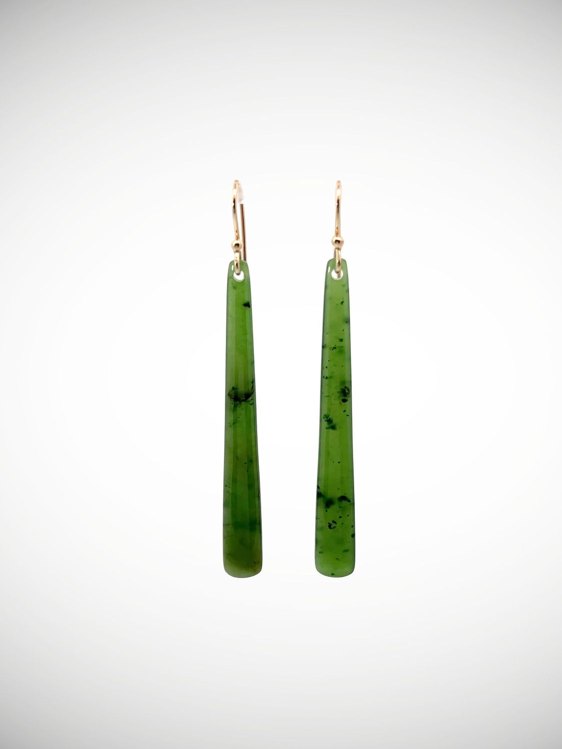 Moko Pounamu NZ Genuine Kahurangi Flower Greenstone & 9ct Gold Earrings - Namu