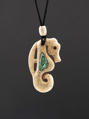 Moko Pounamu Manaia Genuine Whale Bone Carving - Tupareomanaia Moko Pounamu Manaia Genuine Whale Bone Carving - Tupareomanaia