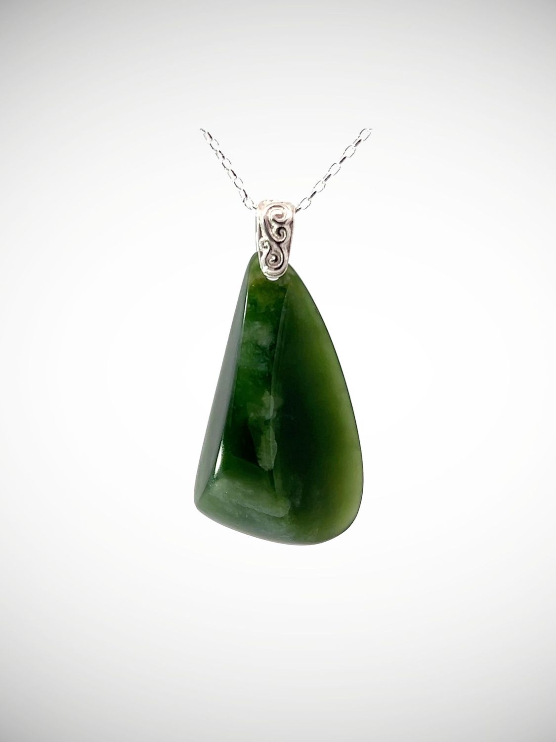 Moko Pounamu Roimata (Teardrop) NZ Genuine Raukaraka Greenstone with Sterling Silver bail - Tahuna