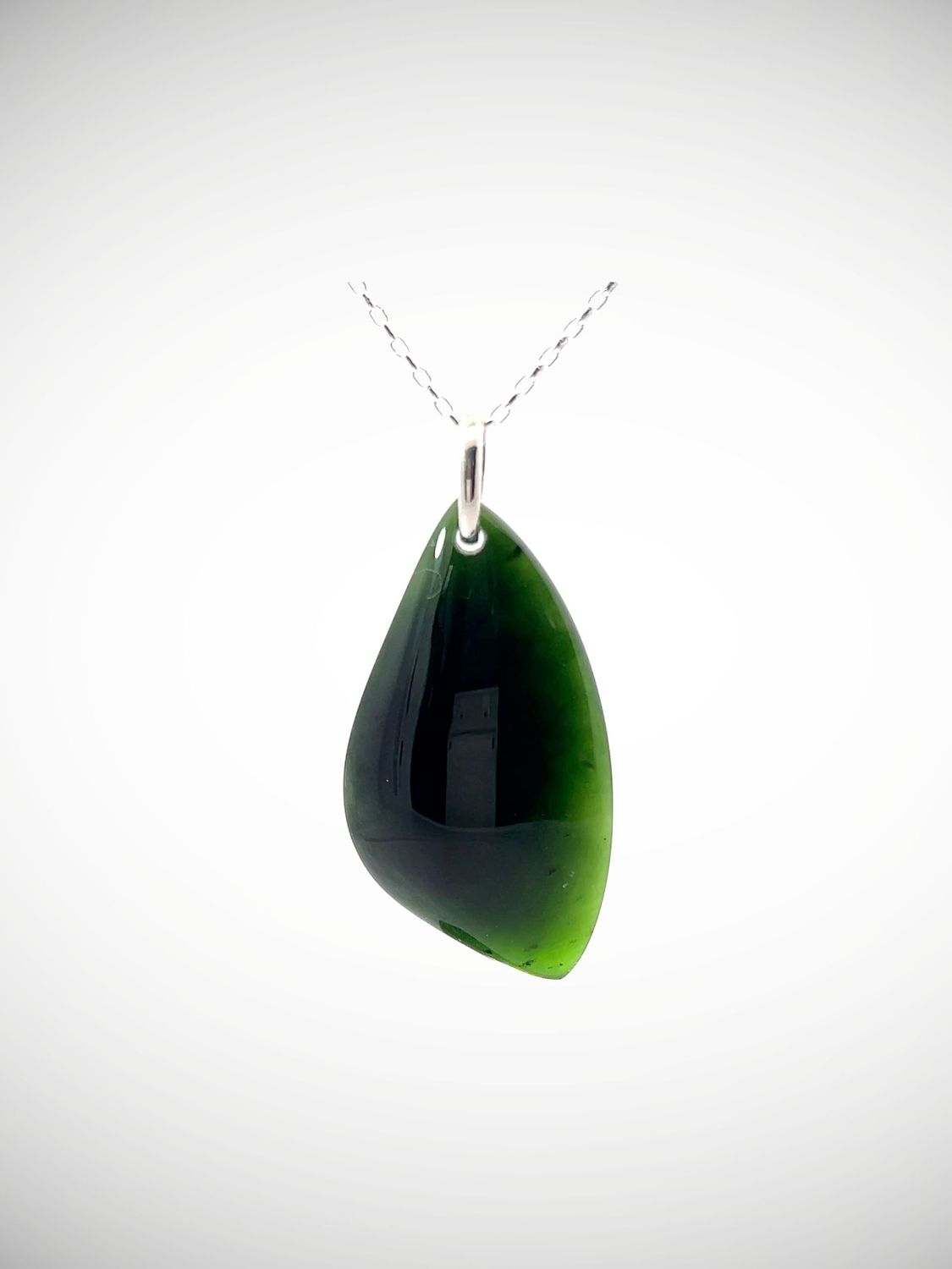 Moko Pounamu Roimata (Teardrop) NZ Genuine Kawakawa Greenstone & Sterling Silver - Kopuwai