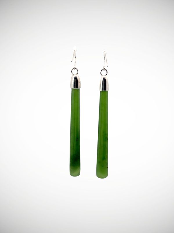 Moko Pounamu NZ Kahurangi Greenstone & Sterling Silver Earrings -  Kahutai