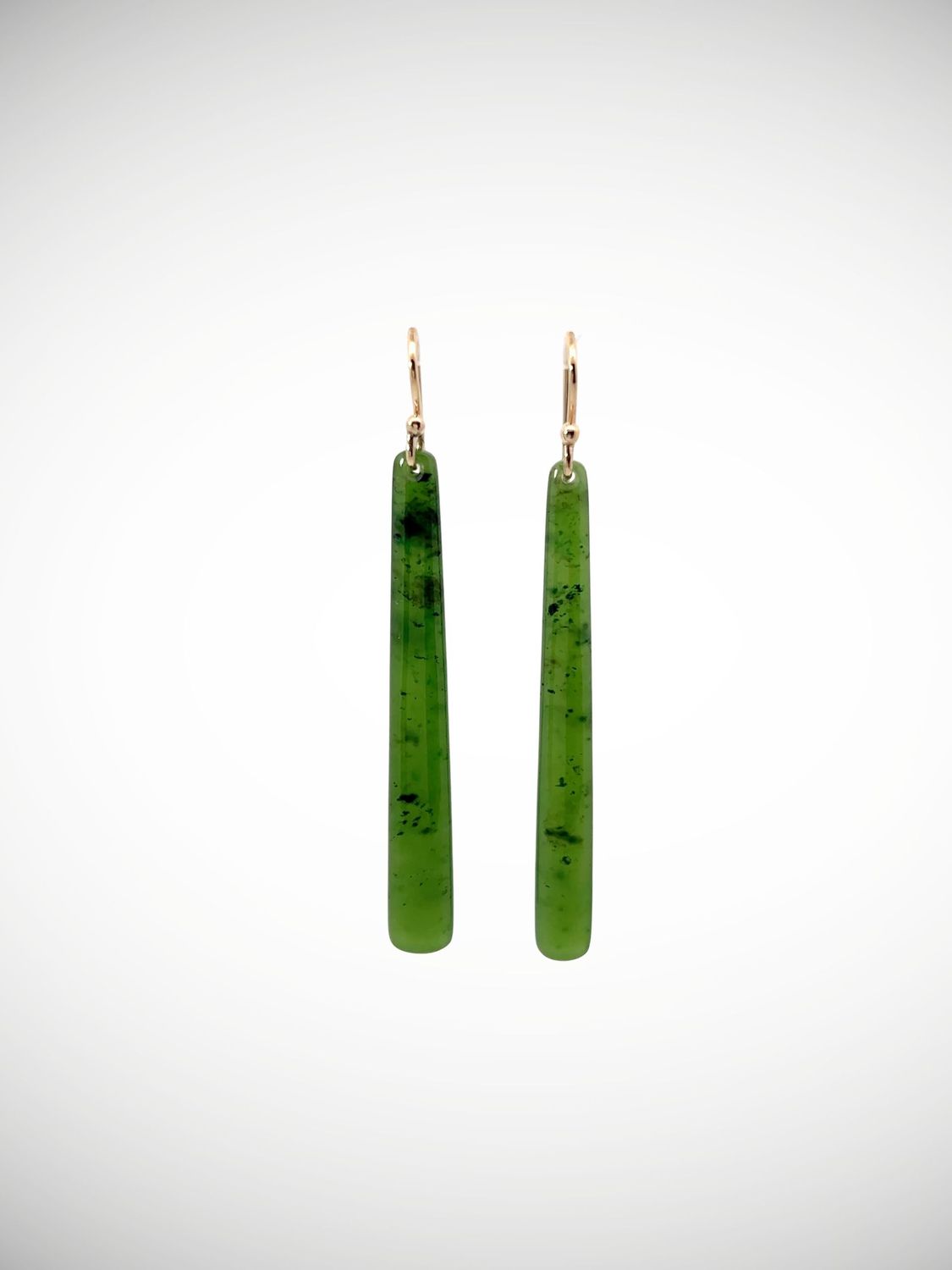 Moko Pounamu NZ Genuine Kahurangi Greenstone & 9ct Gold Earrings - Whakaoma