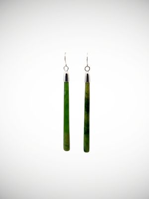 Moko Pounamu NZ Kahotea Flower Greenstone & Sterling Silver Earrings -  Oroko