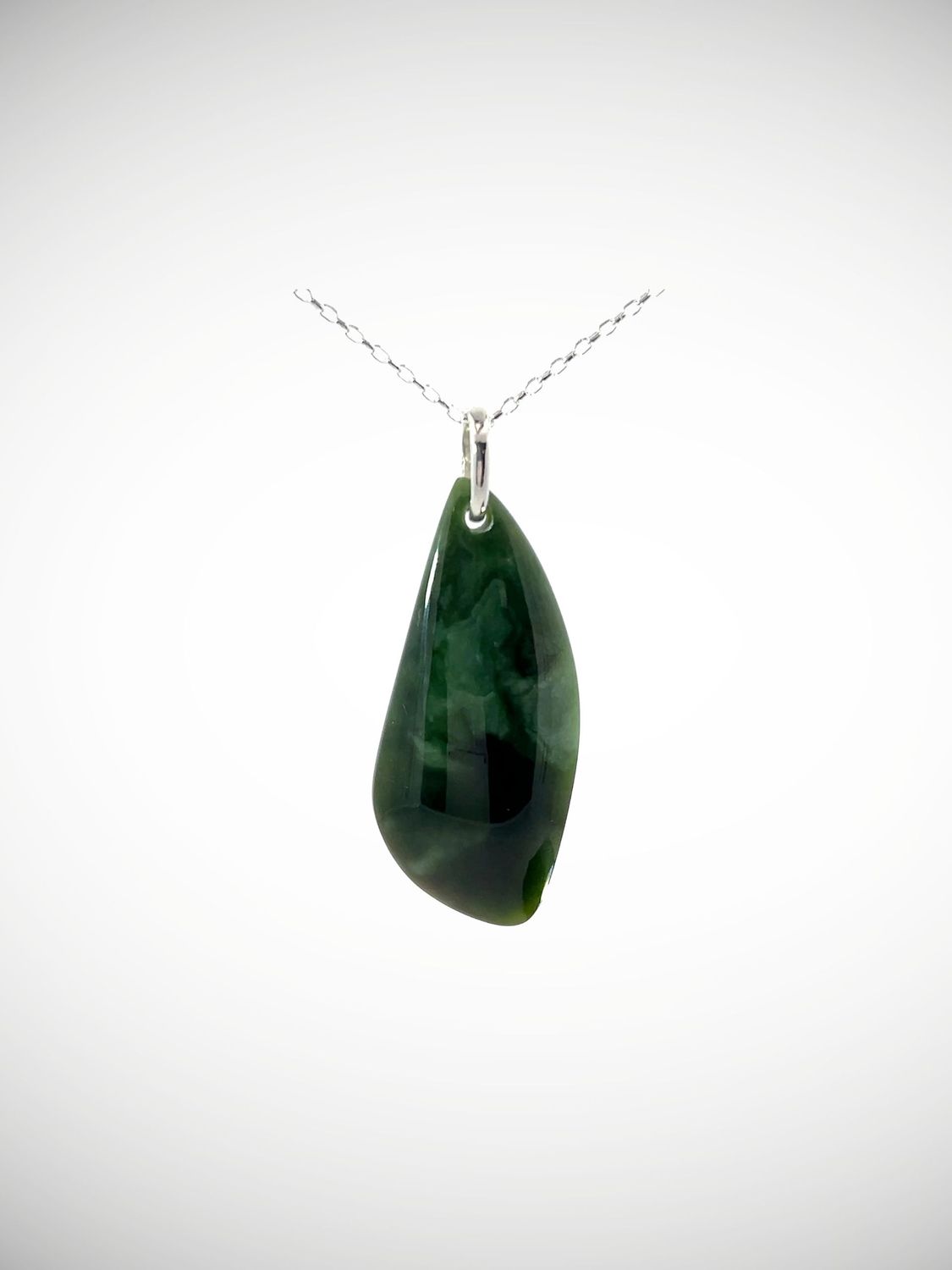 Moko Pounamu Roimata (Teardrop) NZ Genuine Auhunga Greenstone with Sterling Silver bail - Turihuka