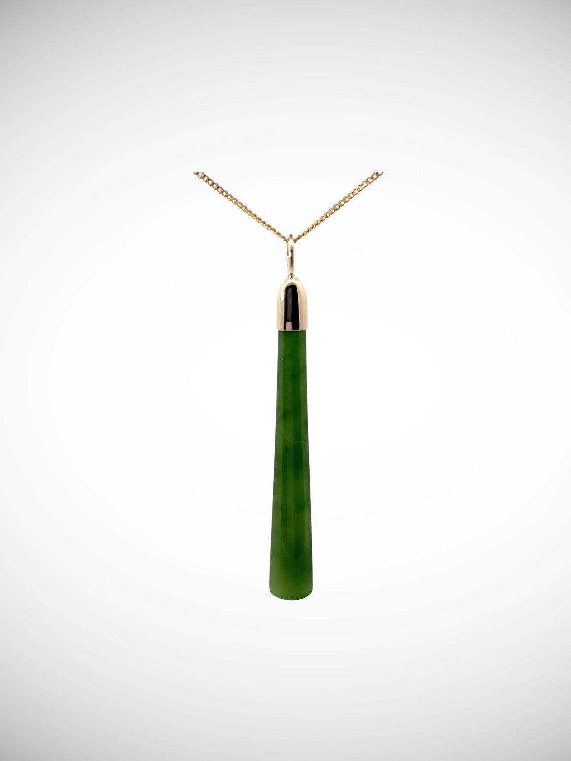 Moko Pounamu Gilt Jewellery Roimata (Teardrop) NZ Genuine Kahurangi Greenstone & 9ct Gold - Mou Waho