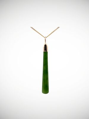 Moko Pounamu Gilt Jewellery Roimata (Teardrop) NZ Genuine Kahurangi Greenstone & 9ct Gold - Mou Waho