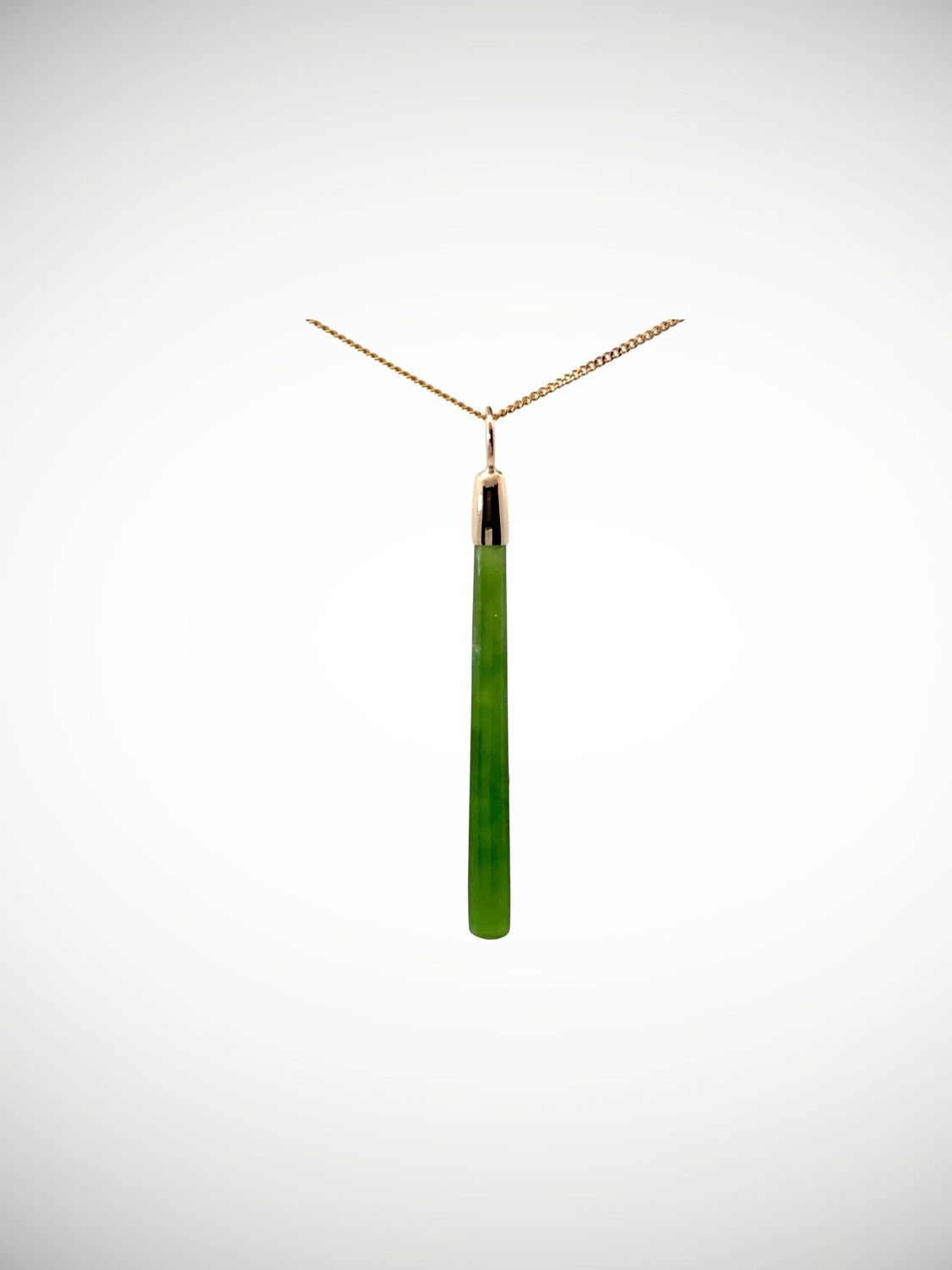 Moko Pounamu Gilt Jewellery Roimata (Teardrop) NZ Genuine Kahurangi Greenstone & 9ct Gold - Tawharekiri