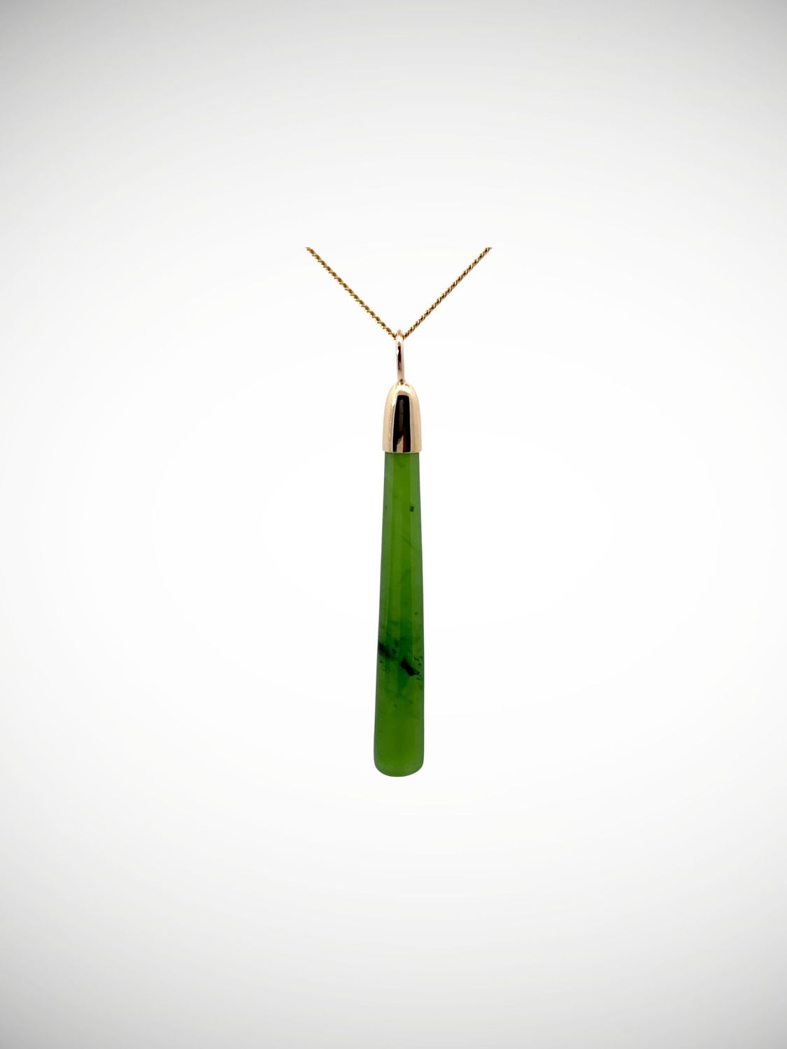Moko Pounamu Gilt Jewellery Roimata (Teardrop) NZ Genuine Kahurangi Greenstone & 9ct Gold - Popotai