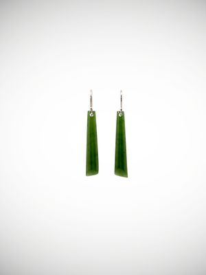 Moko Pounamu NZ Kawakawa & Sterling Silver Earrings - Tioripatea