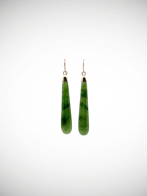 Moko Pounamu NZ Kahurangi Greenstone & 9ct Gold Earrings -  Papapounamu