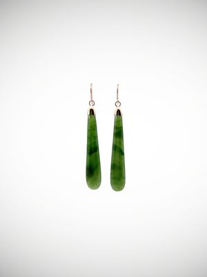 Moko Pounamu NZ Kahurangi Greenstone & 9ct Gold Earrings -  Papapounamu